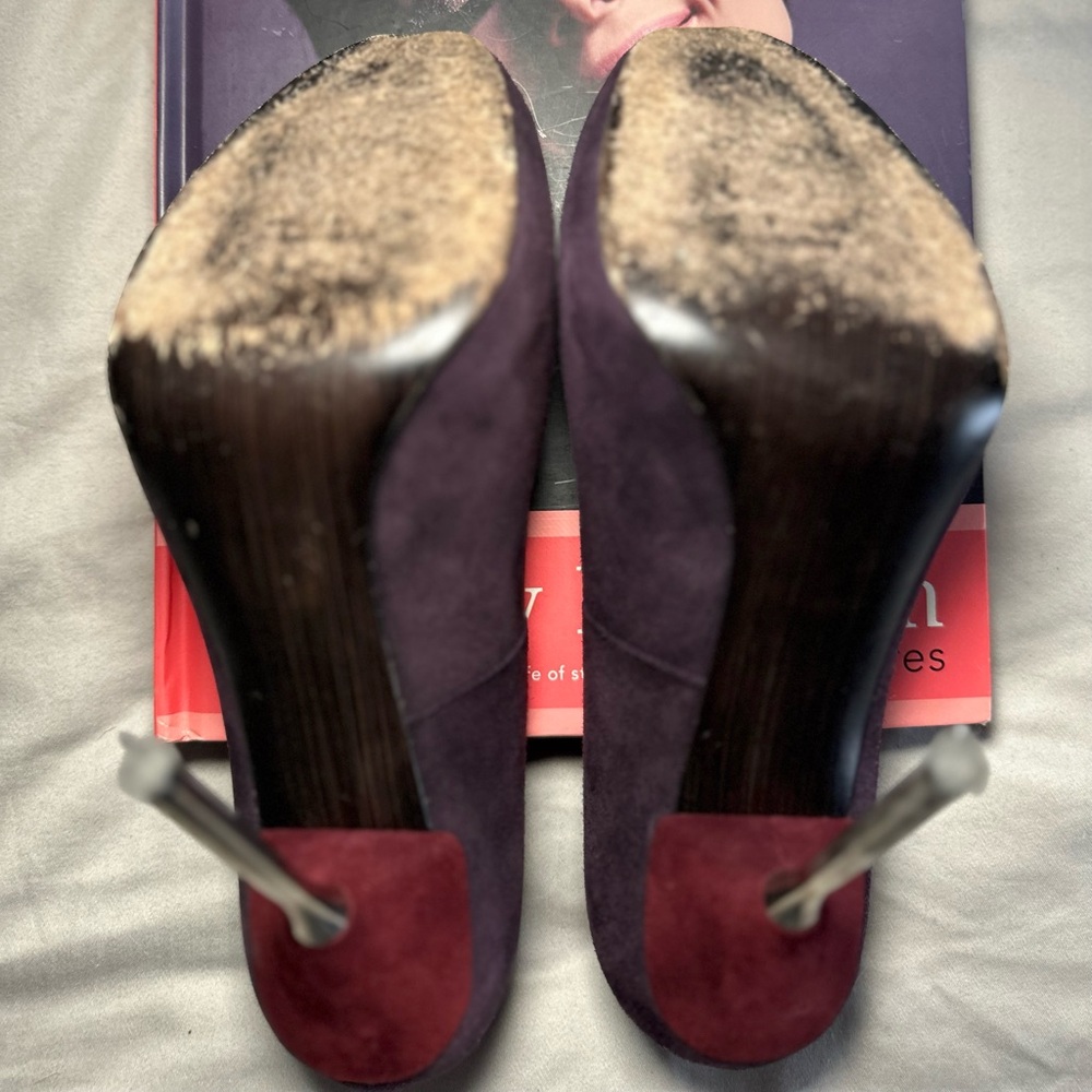 Stuart Weitzman Suede Peep Toe - image 4